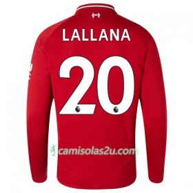 Camisolas de Futebol Liverpool Lallana 20 Equipamento Principal 2018/19 Manga Comprida